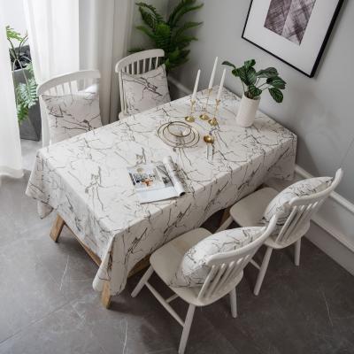 China Dustproof White Marble Pattern Printed Dustproof Cotton Cabinet Cover Fabric Polyester Tablecover and Linen Tablecloth Decorative Ads for sale