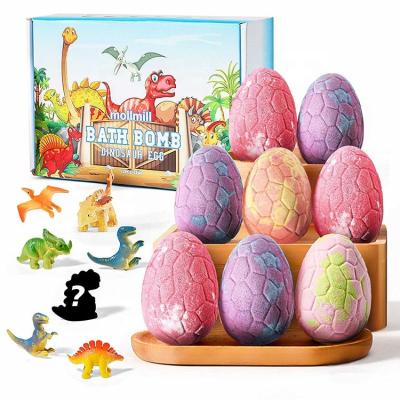 China Wholesale SPA Dinosaur Egg Vegan Private Label Bath or Bath Bombs Bubble Fizzies Logo Organic Kids Gift Custom Surprise Set with Toy Inside for sale