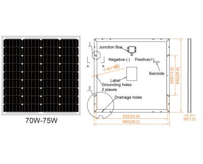 China 70w solar panel 60w 70w 80w 90w mono cheap price 36 cells customized solar panel 156.75mmx156.75mm for sale