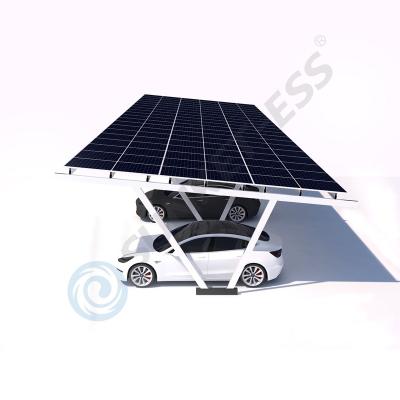 China Ground Carport Solar Powered Aluminum Structure Carport Polycarbonate Solar Carport System for sale