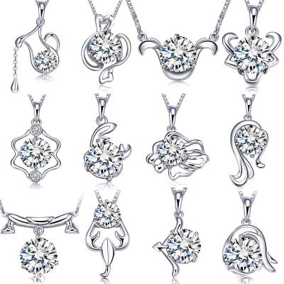 China Other Crystal 925 Silver 12 Zodiac Necklace Wholesale for sale