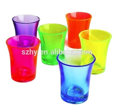 China Classic 50ml Mini Slot Colored UV Shot Glass for sale