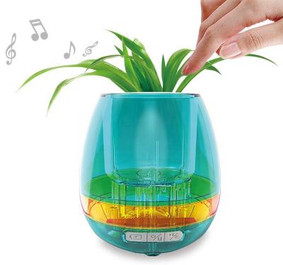 China Safety Music Flower Pot and Home Decor Smart Noise Flower Pot with Led Touching Plant for sale