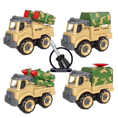 China 2021 NEW toys! 2021 New Arrival Kids Truck Toy Military Vehicle DIY Assembly Educational Toys Children Screw Toys for sale