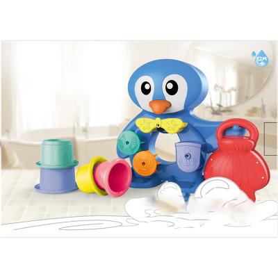 China Bath Toy Set Bathtub Toys with Building Block and Gear Octopus DIY Bath Whistles Toy Cute Animal Water Spray Baby Bath Toys for sale