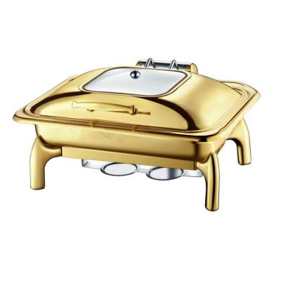 China Leegin Hot Sale Guangzhou Luxury Golden Chafing Dish For Restaurant 62*35*33CM for sale