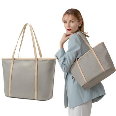 China Large Capacity Women Fashion Canvas Shoulder Lady Bags Casual Cotton Canvas And Leather Tote Handbags for sale