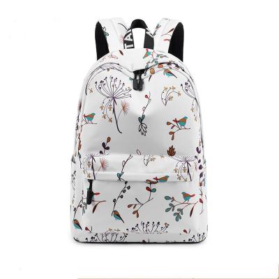 China Waterproof Schoolbag School Season College Student Waterproof Polyester Female Backpack 2022 Small Fresh Mori Printed Backpack for sale