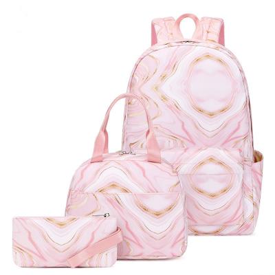 China Green unicorn pattern school bag waterproof three-piece set, waterproof, daily school go out backpack for sale