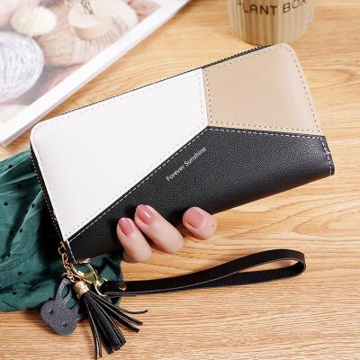 China 2022Fashion High Capacity PU Long Wallets Wireless Filling Custom Logo Women Zipper Purse Wallet Lady Leather Wallet for sale