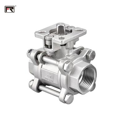 China Hot Selling High Quality Safe And Durable High Deck Stainless Steel PC 304 3 Female Thread Ball Valve For Pneumatic Electric Actuator for sale