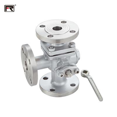 China Factory wholesale high quality three-way flanged ball valve three pieces of stainless steel safe and durable factory for sale