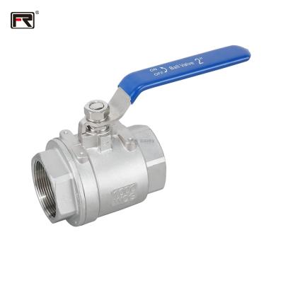 China 1/2 Inch Manual Safe And Durable Manual Ball Valve Stainless Steel Thread 2 PC Long Ball Valve SS304 SS316 PN16 PN25 for sale