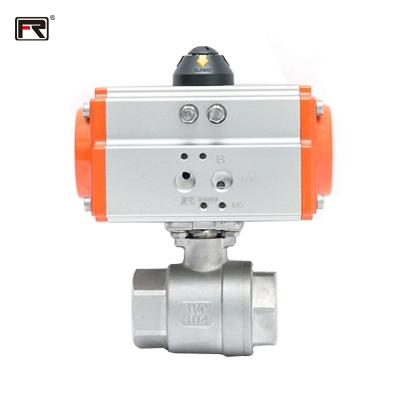 China High Quality Safe And Durable 2PC Stainless Steel Double Acting Solenoid Control 24V 220V Dual Trigger Pneumatic Ball Valve for sale