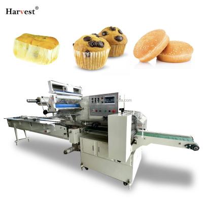 China High Quality Bread Cake Packaging Machine Pillow Food Packing Machine Servo Food Cake Packaging Machine for sale