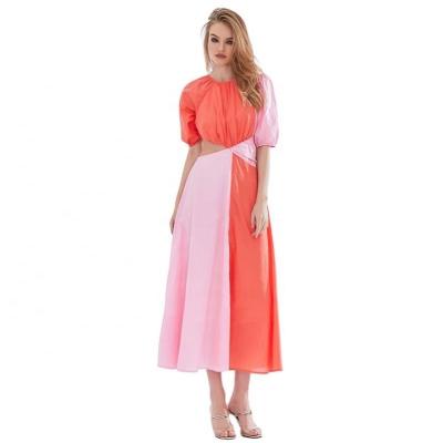 China Twotwinstyle Cavity High Waist Summer Women Fashion Breathable Asymmetrical Dress for sale