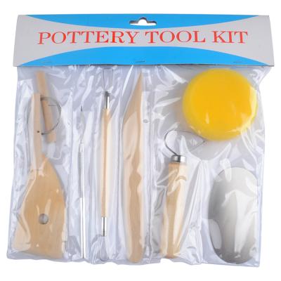 China Clay Molding Art Supply Ceramic Wax Carving Sculpting Pottery Molding Tool Kit 8PC for sale