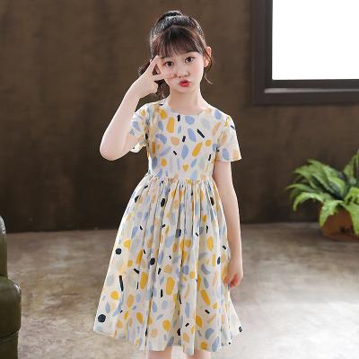 China Latest Anti-Static Summer Cool Skirt Soft And Beautiful And Breathable Flower Girls Casual Dress for sale