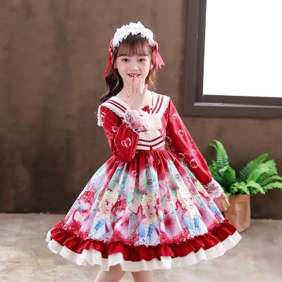 China Anti-Static Children Autumn Lolita Dress 3 - 14 Year Old Girl Long Sleeve Dress Kids Role Play Wear Birthday Dress for sale