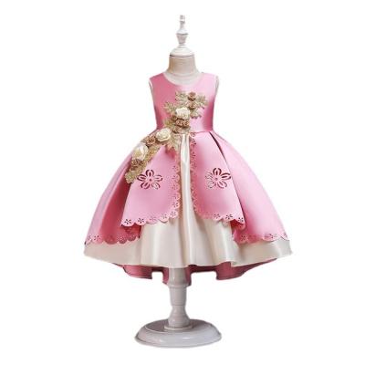 China New Design Anti-static Kids Fashion Floral Embroidery Dresses Dress For Girls for sale