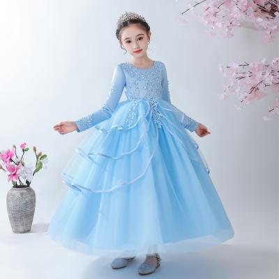 China Hot Selling Anti-static Mesh Skirt Polyester And Cotton 3D Flower Multi Layer Dresses For Girl for sale