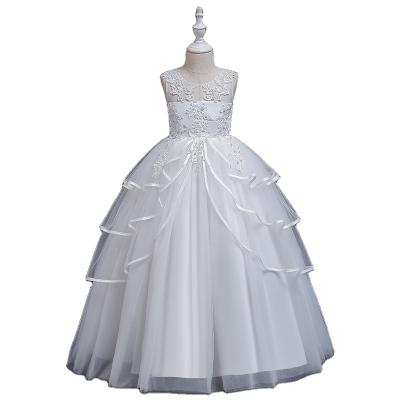 China Summer Anti-static Dress Kid Girls Wedding Dress Multi Layer Skirt Gorgeous Princess Dress Multi Layer Skirt Design for sale