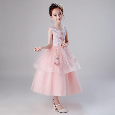 China pengpeng anti-static gauze embroidered girls dress simple and beautiful children's dress fresh and breathable embroidered skirt for sale