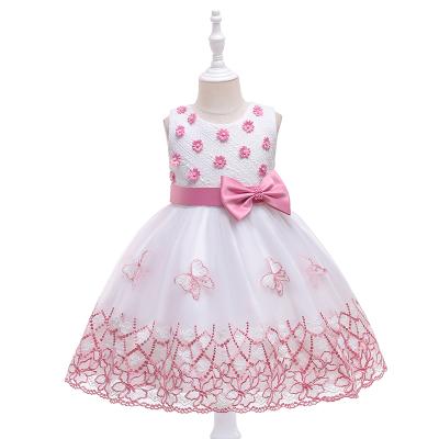 China 2021 anti-static beautiful sweet princess skirt embroidered sunflower girl dress girl performance skirt for sale