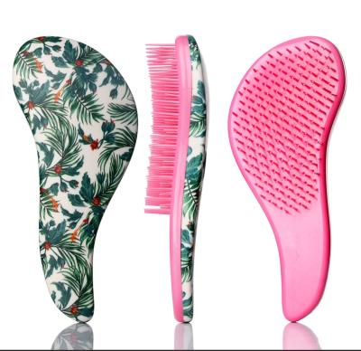 China Round Custom Logo Comb New Design Water Transfer Printing Professional Scalp Massager Shampoo Hair Brush For Kids for sale