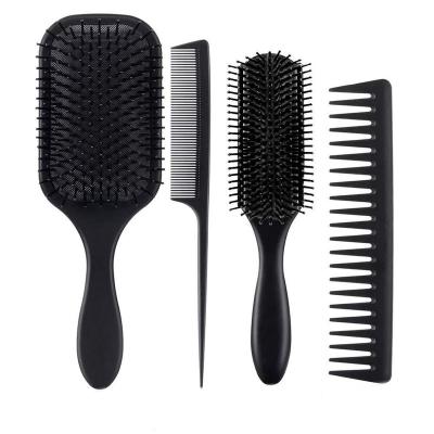 China High Quality 4pcs Cushion Paddle Detangling Hair Brush For Curly Hair With Hair Extension Comb Set Brush for sale