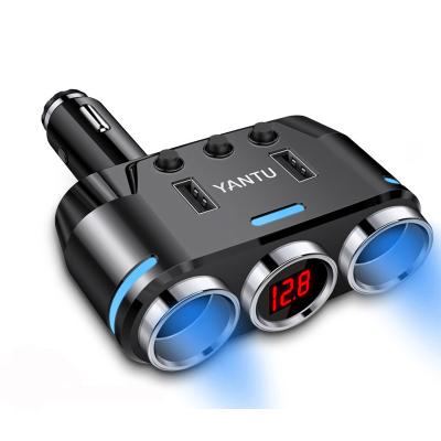 China With Voltage Monitoring YANTU B39 High Quality Wireless Dual USB Car 12V Digital Fast Charger Station for sale