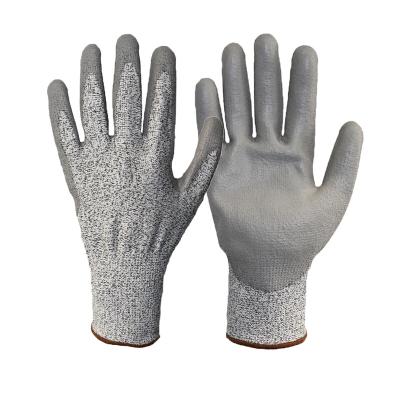 China General Purposes Hot Sale PU Coated Anti Cut Gloves Cut Resistant PU Glove PU Coated Palm Cut Resistant Gloves for sale