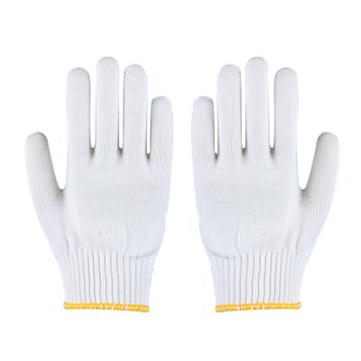 China New Design Breathable Stretchy 10G Cotton Yarns Natura White Bleach White Work Protect Gloves for sale