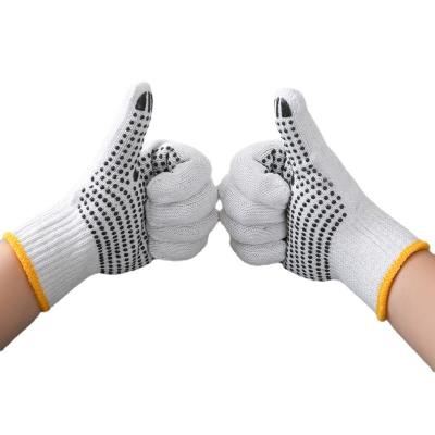 China Anti-smash PVC Dotted Gloves Industrial Gloves 10gauge Raw White Cotton Gloves for sale