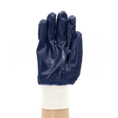 China General Purpose Knit Wrist Full Cotton Interlock Nitrile Coated Glove for sale