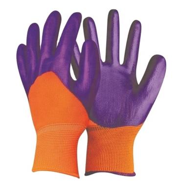 China Multipurpose Multi-Purpose 13 Gauge Polyester Nitrile Half Coated Working Gloves for sale