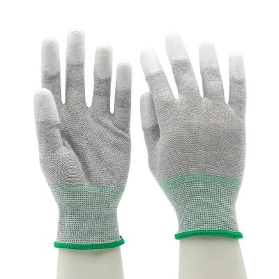 China Antistatic Esd PU Palm Coated Carbon Fiber Work Safety Cutting Glove for sale