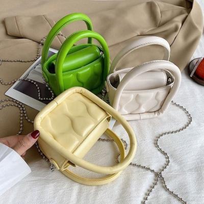 China 2022 Summer Color Fashion Unique Candy Ladies Purse Messenger Bags Fashionable Neon Women's Armpit Bag Leather Trim Handbag for sale