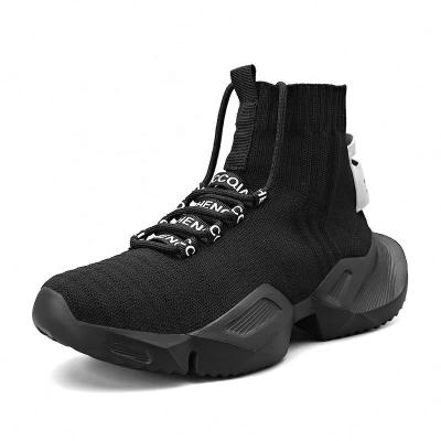 China Fashion Durable Outdoor Men Hugging Shoes Breathable Thick Lace Up Unique Casual Sneakers High Waist Mens Running Shoes for sale