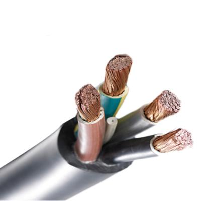 China Dry and wet rooms and only temporary use outdoors 4 core flexible cable wire black PVC insulated sheath wire RVV size copper wire for engineering project for sale