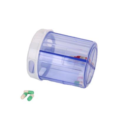 China Modern Barrel 4 Compartment Plastic Medical Pill Box for sale