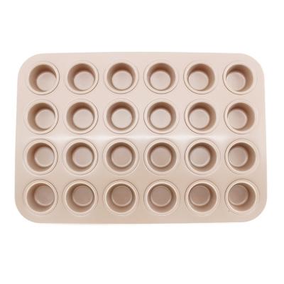 China Sustainable Popular Style 6/12/24Cups Stick 0.6mm Carbon Steel Cup Cake Liner Roll Non Baking Pan Mold With Branded Xynflon Coating for sale