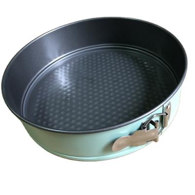 China 18/20/22/24/26/28cm Durable Metal Galvanized Nonstick Coating Round Springform Cake Pan with Lock and Removable Bottom Pan for sale