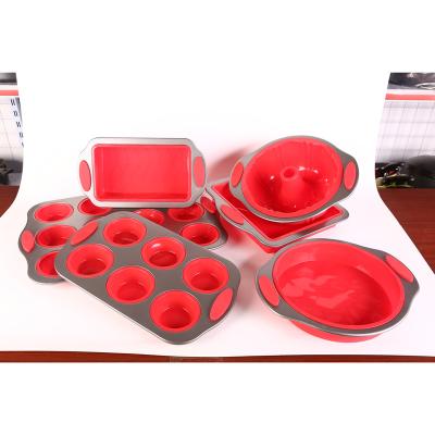 China Non-stick Microwave Oven Baking Cake Mold Carbon Steel Supermarket Food Grade Gift Silicone Round Square Viable Shape Wholesale for sale