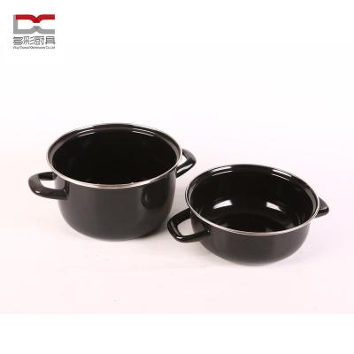 China viable 2 in 1 multifunctional factory directly offer non stick carbon steel black enamel mold set soup stock casserole pot for sale