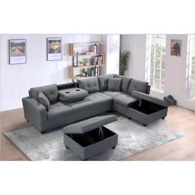 China New Model Sectional Sofa Convertible With Storage Ottoman Left Chaise For Living Room Furniture for sale