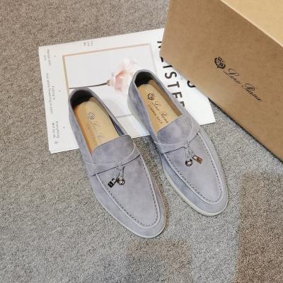 China Wholesale high quality high quality custom portable work logo loafers fashion factory trend factory LP soft unique loafers spring woman and man flat shoes for sale