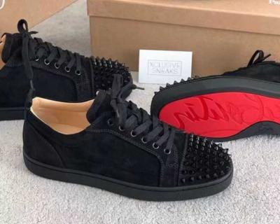 China Fashion Trend Men's Shoes Good Quality Cl Rivets Tide Red Bottom Shoes Leather Casual High Panel European And American Full Brand for sale