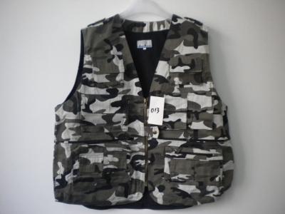 China vest, mens waistcoat, camouflage in T/C 80/20 fabric, fishing vest, fishing waistcoat, casual vest, casual waist coat for sale