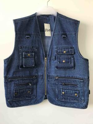 China Jeans vest, denim vest, in 100% cotton, S-3XL, denim blue, navy for sale